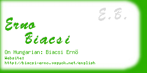 erno biacsi business card
