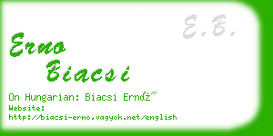 erno biacsi business card